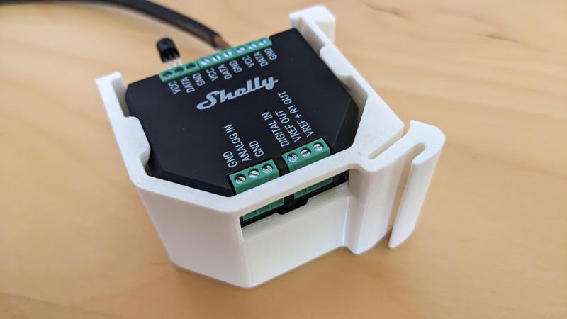 DIN rail holder for Shelly Plus with Add-on