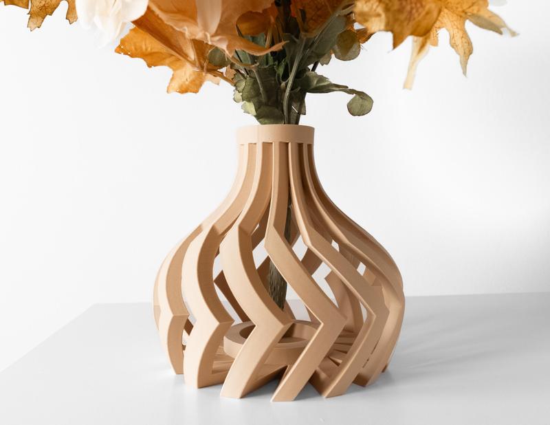 The Lovi Short Vase, Modern and Unique Home Decor for Dried and Preserved Flower Arrangement  | STL File