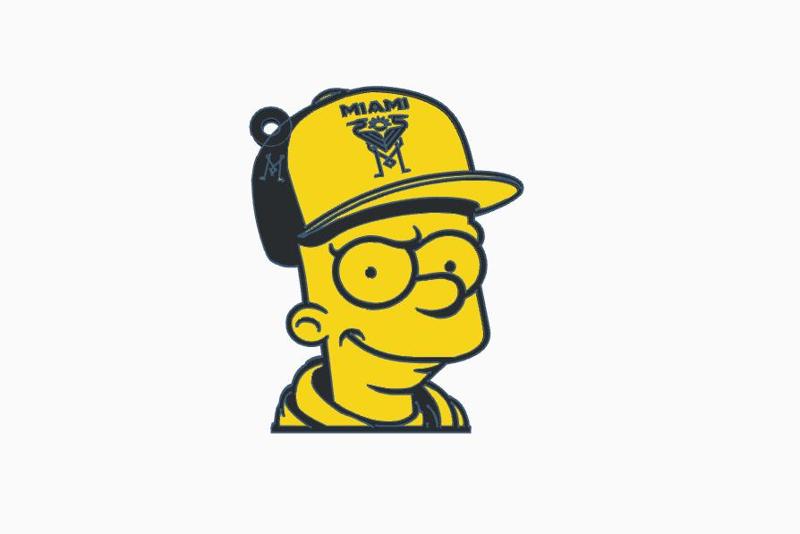 Keychain Bart Simpson Fan Inter Miami - Keychain Bart Simpson Inter Miami