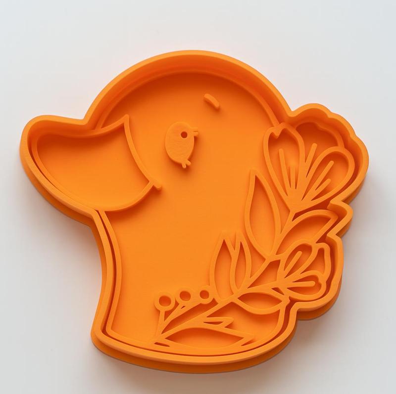 Paw Print Cookie Cutter with Flowers