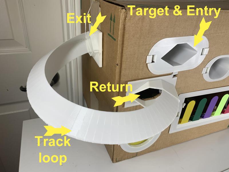 on-target disc shooter hoop track