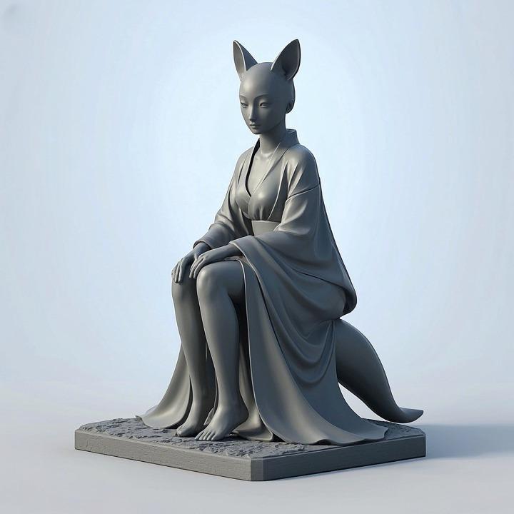 1290 Fox Spirit Woman in Pu Song Ling Style, beast, magic, creature, fantasy, wood, base, sword, warrior, wild, cat, monster, fox, godzilla, fair, witch, werewolf, horror, beast, gothic, troll
