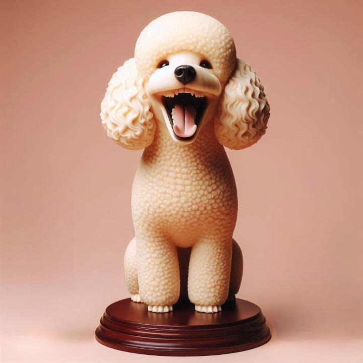 645 Laughing Poodle Totem - Full-Body 3D Model, creature, magic, collectible, witch, dinosaur, wooden, knight, viking, dragon, dnd, cat, monster hunter, dog, monster, totem, totemic