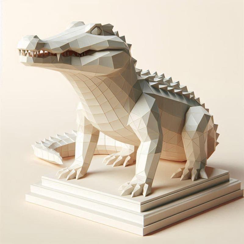 580 Low Poly Crocodile - Full-Body 3D Model, creature, low poly, collectible, wood, sword, base, warrior, wild, dog, dragon, dragon, dnd, cat, monster hunter, monster, totem, totemic