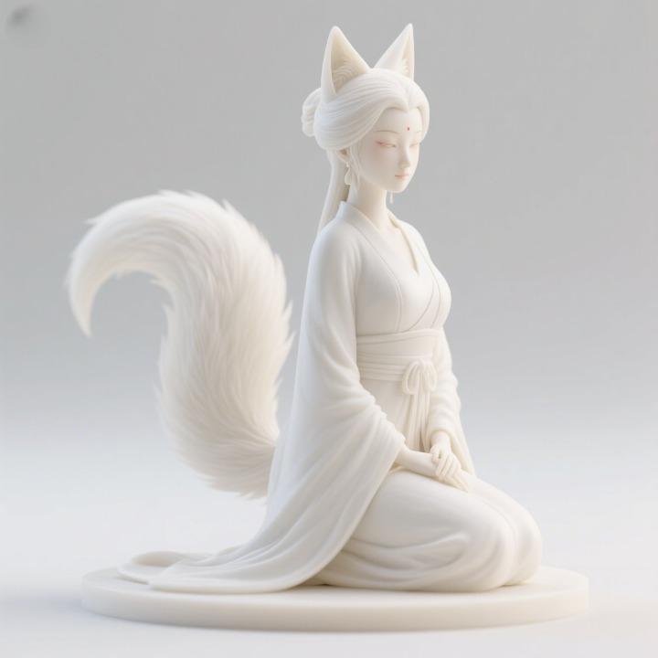 1144 Fox Spirit Woman in Pu Song Ling Style, beast, magic, creature, fantasy, wood, base, sword, warrior, wild, cat, monster, fox, godzilla, fair, witch, werewolf, horror, beast, gothic, troll