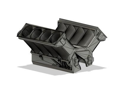 V8 Block for Steiner3D i4 engine