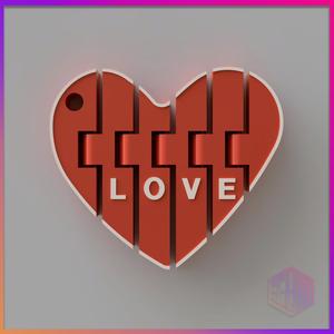 MULTICOLOR FLEXIBLE HEART KEY RING PRINT IN PLACE