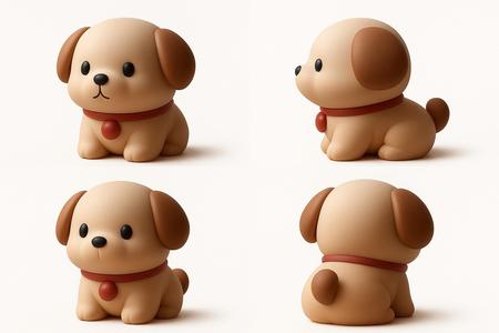 Puppy for keychain model 2