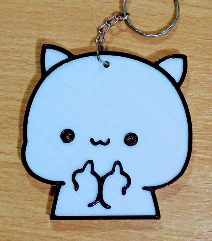 EMBOSSED CAT KAWAII KEYCHAIN / LLALAVERO DE GATO KAWAII_Nº7