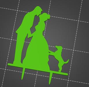 Cake topper for wedding with dog