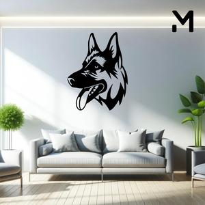 Wall silhouette - German shepherd dog - Head