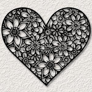 HEART FULL OF FLOWERS and LACE LOVE WALL ART MANDALA HEART
