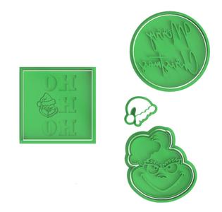 Grinch Christmas Cookie Cutter Set for Personal Use