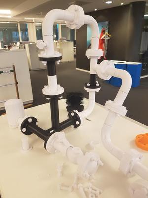 Flanged pipes model kit