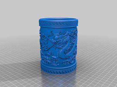 Chinese dragon pen holder