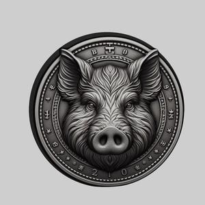 Pig Animal Head Pig Animal Medallion for CNC Router Laser & 3D Printer