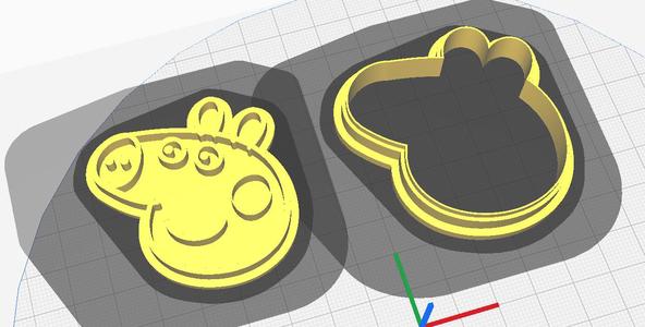 Peppa Pig head cookie cutter & stamp