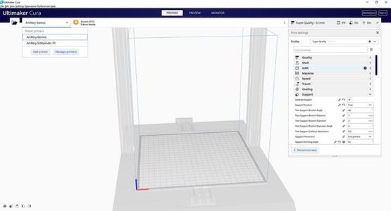 Artillery SWX1 and Genius For UltimakerCura 4.7 Printers and Profiles