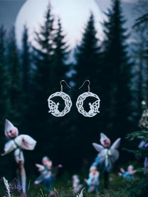 Fairy on the moon earrings