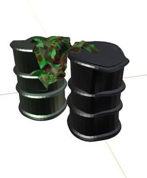 2 FUEL cans with green brown camo rag leaning for my miniatures whit H14MM END H 7MM