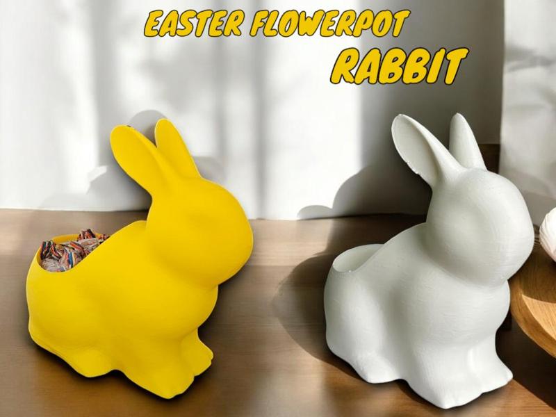 Easter bunny flowerpot rabbit candy box