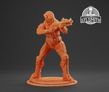 UNSC Marine Heavy Female Halo Reach Miniature STL