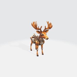Futuristic Steampunk Robotic Deer with Mechanical Details