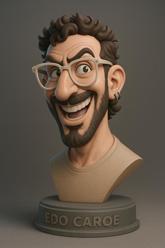 Edo Caroe cartoon comedian style