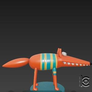 Striped Fox Creature - 3D Model for Printing