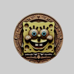 SpongeBob SquarePants Cartoon Medallion for CNC Router Laser & 3D Printer