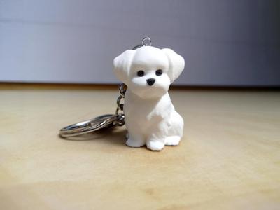 Maltese Puppy - Keychain Edition