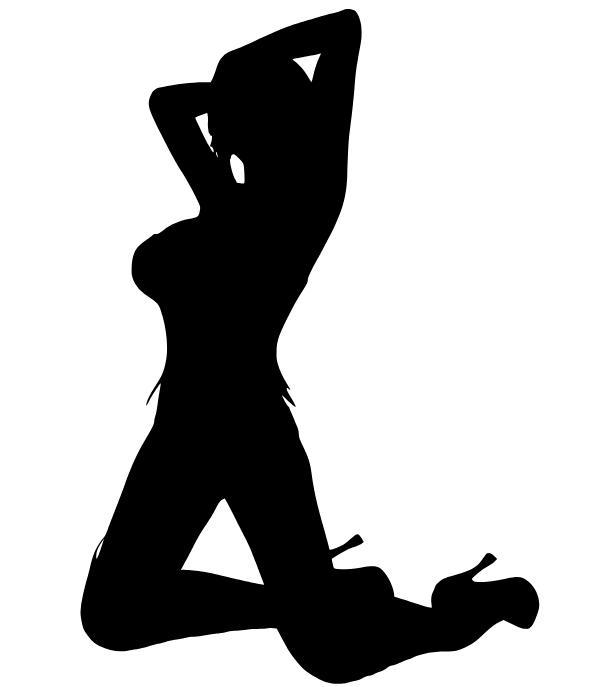 Sexy Woman Silhouette Wall Art - Bold Black Pin-Up Decor