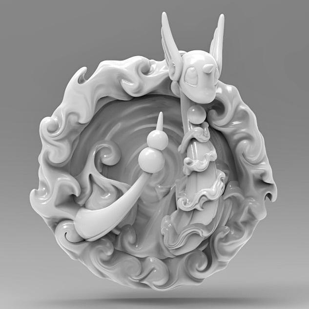 Dragonair 3D Printable Pokemon Fridge Magnet or Wall Decoration