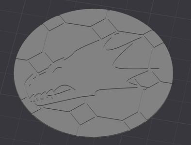 Salamanders Space Marines Marble topper for 65mm/60mm base