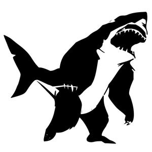 Bear shark stencil