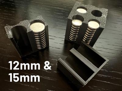 Gridfinity Magnet Holders 12mm & 15mm