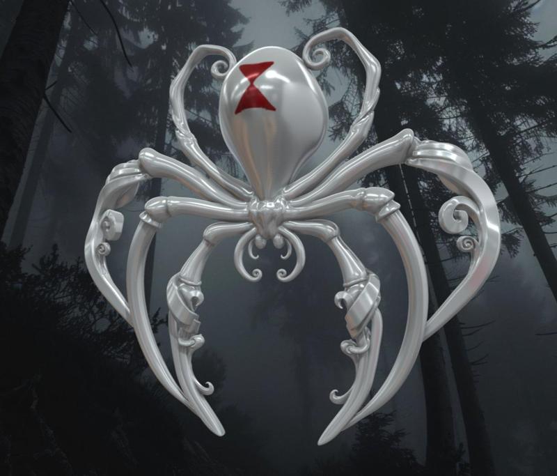 Baroque Black Widow Customizable Gothic Pendant