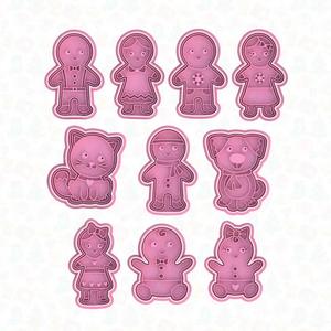 Christmas gingerbread family cookie cutter set of 10