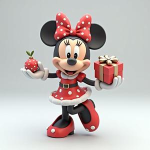 Christmas Mini with Gift 3D Model - Festive Disney-Inspired Design