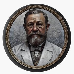 Louis Pasteur medallion pendant