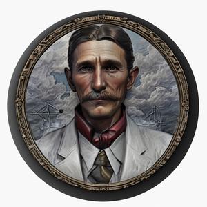 Nikola Tesla medallion pendant