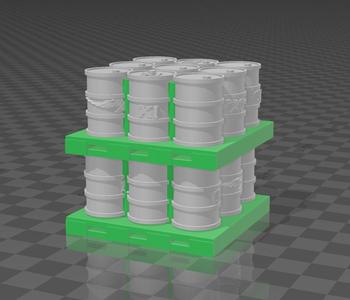 Barrels on a pallet