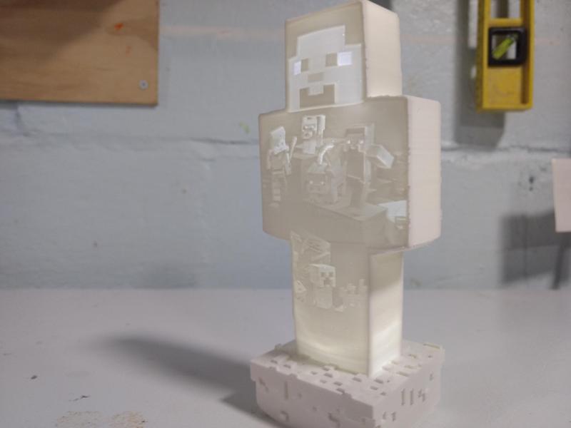 Minecraft, Steve and Alex, grass block, night light, Table light, tealight