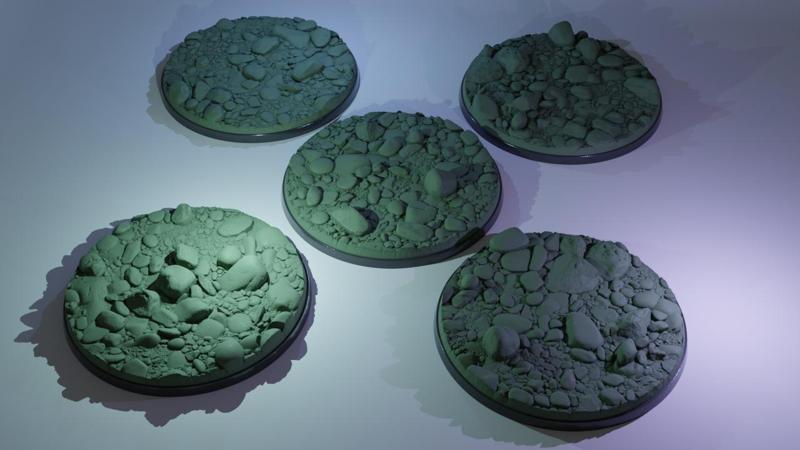 5x 100mm base with river pebbles (+toppers)