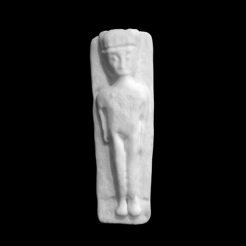 Plaque of a standing woman at The British Museum, London