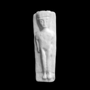 Plaque of a standing woman at The British Museum, London