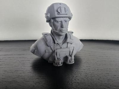 Soldier bust sculpture 