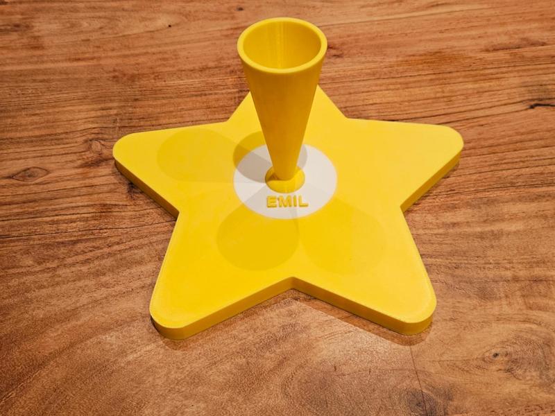Personalized Star-Shaped School Cone Stand