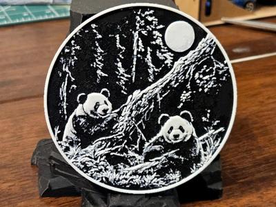 Two Cute Pandas Coaster