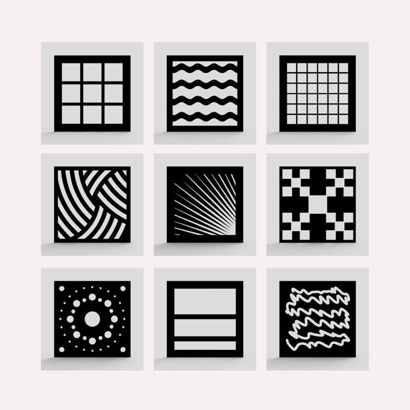 Photo/Video Gobo mask set, Shadow Board, Bundle of 9